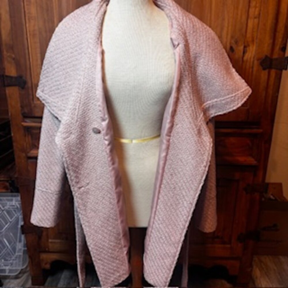 INC Soft Blush Pink Wrap Coat w/ Belt - Size XL - Picture 10 of 12